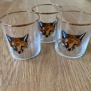 VTG Gold Rimmed Fox Face Votive Candle